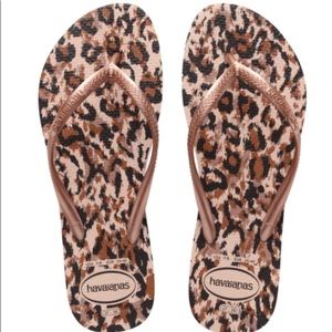 Havaianas Flip Flops. Slim Animal, Rosa Ballet, Size 7/8, NWT.